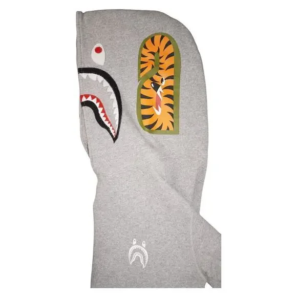 BAPE Shark Full Zip Hoodie Gray Camo Tiger WGM A Bathing Ape Japan Men’s S
